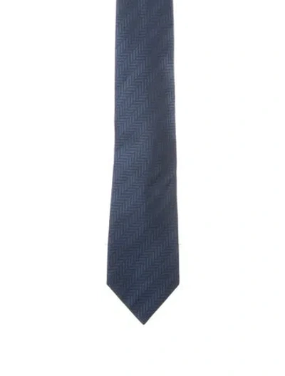 Pre-owned Tom Ford Pattern Silk Tie In Blue