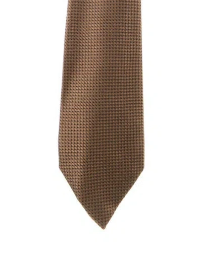 Pre-owned Tom Ford Pattern Silk Tie In Brown