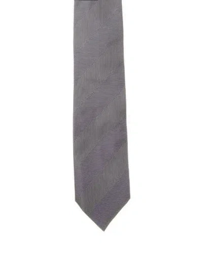 Pre-owned Tom Ford Pattern Silk Tie In Gray