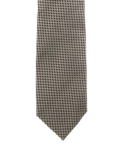 Pre-owned Tom Ford Pattern Silk Tie In Gray