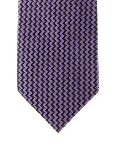Pre-owned Tom Ford Pattern Silk Tie In Purple