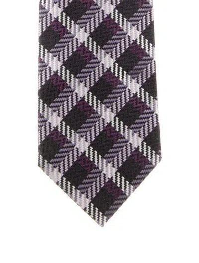 Pre-owned Tom Ford Pattern Silk Tie In Purple