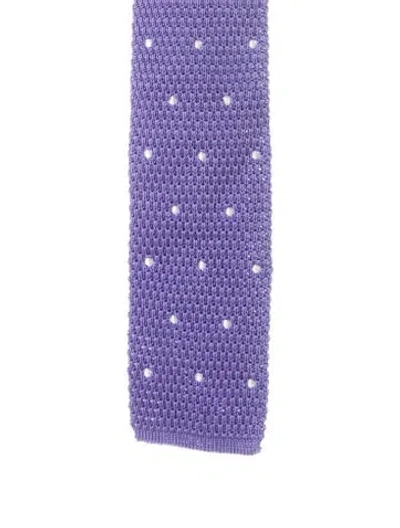 Pre-owned Tom Ford Pattern Silk Tie W/tags In Purple