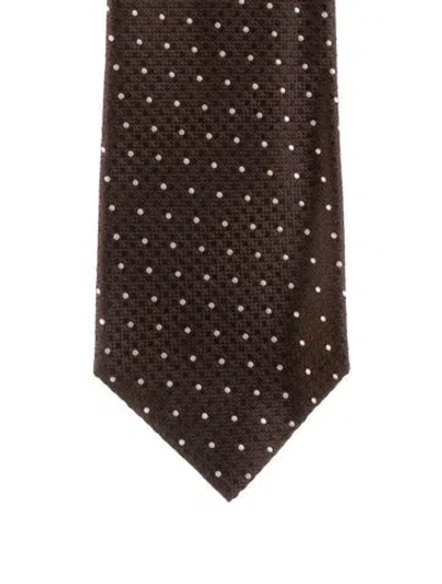 Pre-owned Tom Ford Pattern Tie In Brown