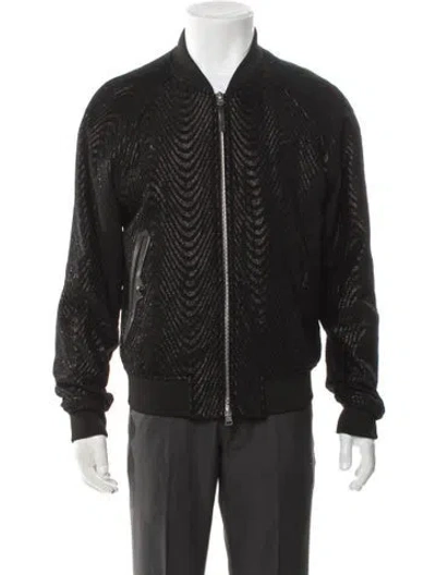 Pre-owned Tom Ford Patterned Bomber Jacket In Neutral