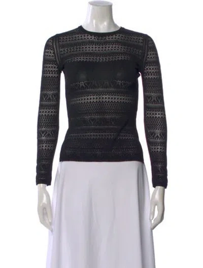 Pre-owned Tom Ford Patterned Crew Neck Top In Black