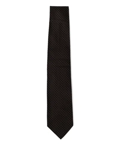 Tom Ford Patterned-jacquard Silk Tie In Brown