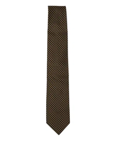 Tom Ford Patterned-jacquard Silk Tie In Green