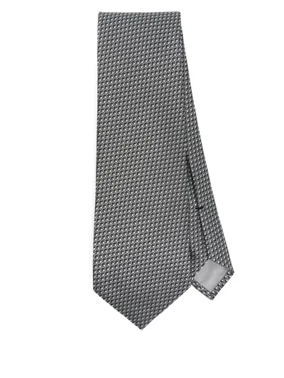 Tom Ford Patterned-jacquard Tie In Grey
