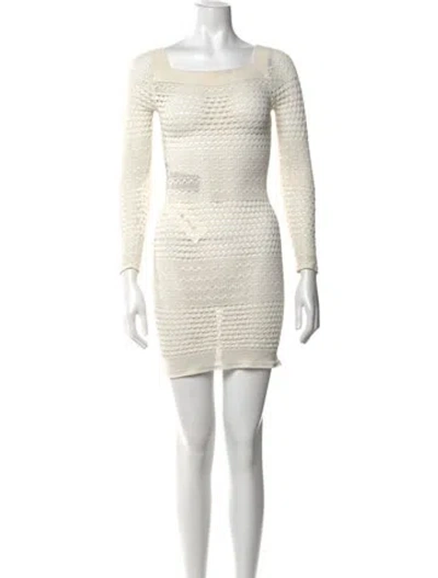 Pre-owned Tom Ford Patterned Mini Dress In White