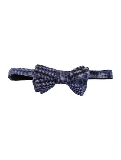 Pre-owned Tom Ford Patterned Silk Bow Tie In Blue