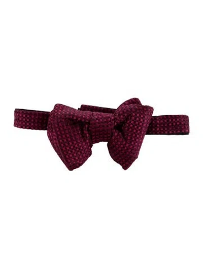 Pre-owned Tom Ford Patterned Silk Bow Tie In Red