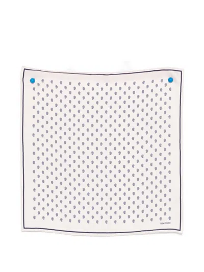 Tom Ford Patterned Silk Scarf In Yellow