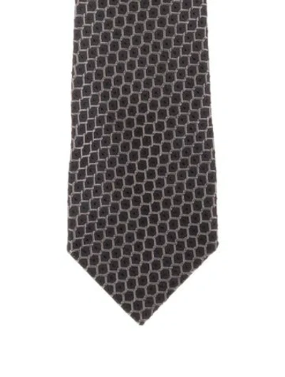 Pre-owned Tom Ford Patterned Silk Tie In Black