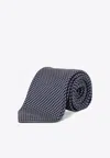 Tom Ford Patterned Silk Tie In Blue