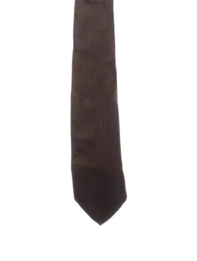 Pre-owned Tom Ford Patterned Silk Tie In Brown