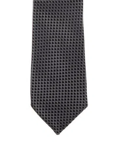 Pre-owned Tom Ford Patterned Silk Tie In Gray