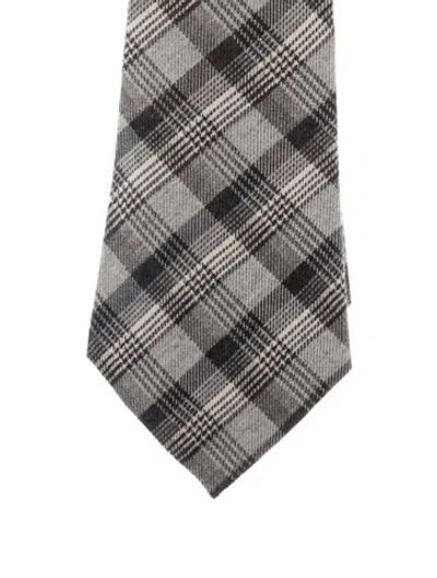 Pre-owned Tom Ford Patterned Silk Tie In Grey