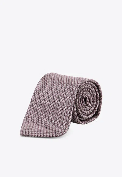 Tom Ford Patterned Silk Tie In Pink