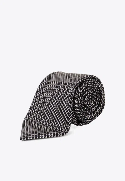 Tom Ford Patterned Silk Tie In Brown