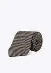 Tom Ford Patterned Silk Tie In Brown