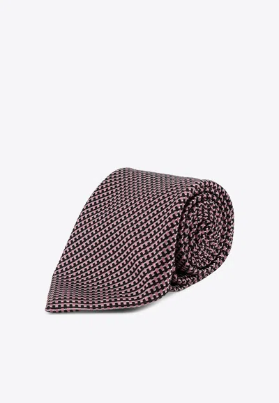 Tom Ford Patterned Silk Tie In Burgundy