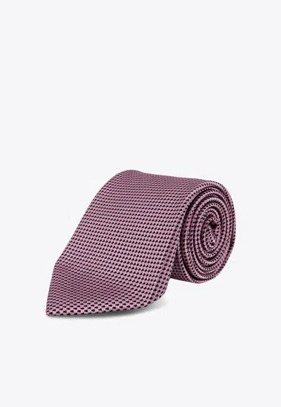 Tom Ford Patterned Silk Tie In Pink
