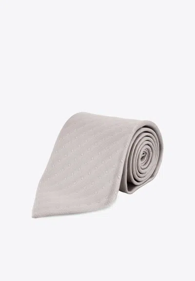 Tom Ford Patterned Silk Tie In Neutral