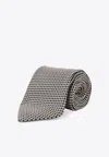 Tom Ford Patterned Silk Tie In Gray
