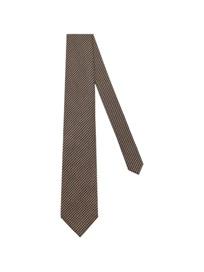Tom Ford Patterned Tie In Brown