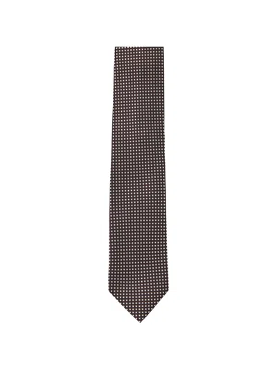 Tom Ford Patterned Tie In Brown