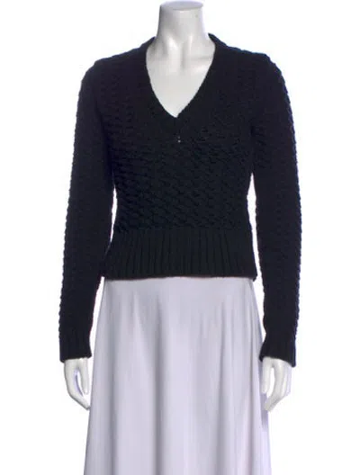 Pre-owned Tom Ford Patterned V-neck Sweater In Black