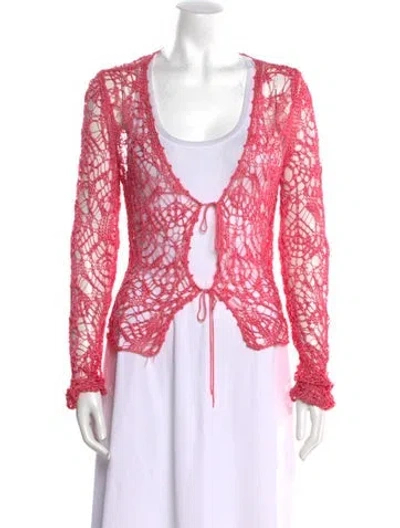 Pre-owned Tom Ford Patterned V-neck Sweater In Pink