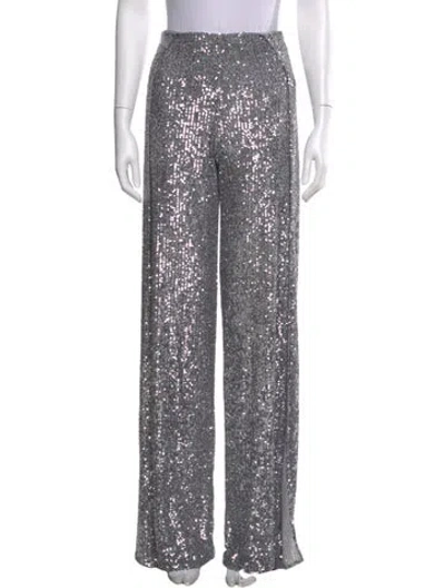 Pre-owned Tom Ford Patterned Wide Leg Pants In Silver