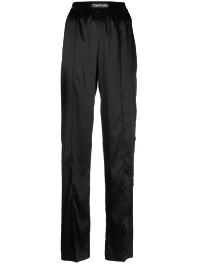 TOM FORD WOMAN WOVEN TROUSERS,PAW397.FAX881 096 LB999 BLACK