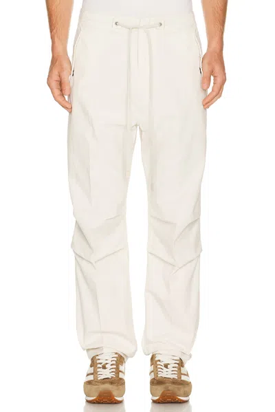 Tom Ford Peach Touch Enzyme Twill Clean Cargo Pant In White