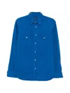 PEACH TWILL WESTERN-STYLE PRESS-STUD SHIRT