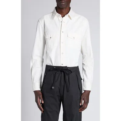 Tom Ford Peached Cotton Twill Western Shirt In Aw004 Ivory