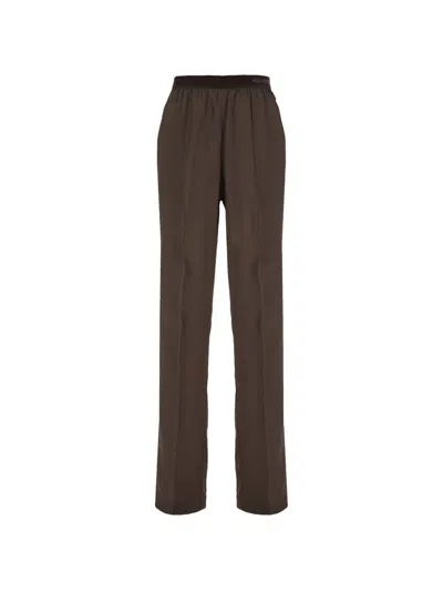 Tom Ford Peach-feel Silk Satin Pj Pants In Brown