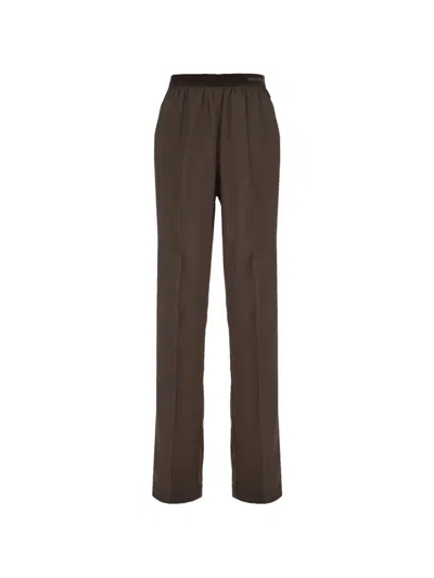 Tom Ford Peach-feel Silk Satin Pj Pants In Brown