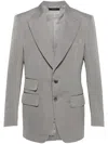 Tom Ford Peak-lapels Single-breasted Blazer In Grey