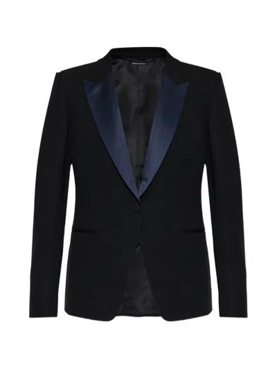 Tom Ford Peak-lapel Wool Blazer In Black