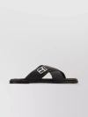 TOM FORD PEBBLE LEATHER CROSS-STRAP SLIPPERS