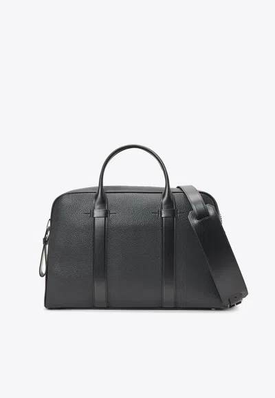 Tom Ford Pebbled Leather Briefcase In Black
