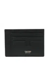 Tom Ford Pebbled Texture Leather Card Holder In Black