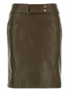 Tom Ford Nappa Midi Skirt With Detailed Stitching In Brown