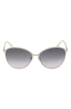 Tom Ford Penelope 59mm Gradient Round Sunglasses In Gray