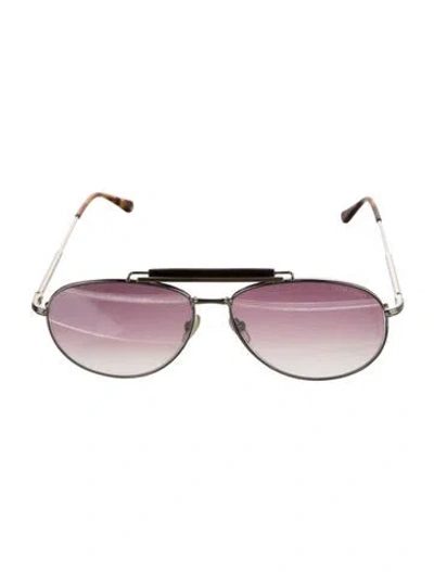 Pre-owned Tom Ford Penelope Aviator Sunglasses In Silver