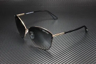 Pre-owned Tom Ford Penelope Ft0320 28b Shiny Rose Gold Grad Smoke 59 Mm Women's Sunglasses In Gray