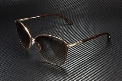 Pre-owned Tom Ford Penelope Ft0320 28f Shiny Rose Gold Grad Brown 59 Mm Women's Sunglasses In Gradient Brown